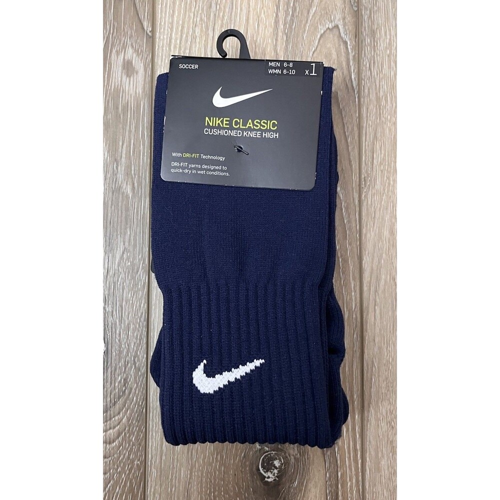 NWT Nike Classic Cushioned Knee High Soccer Socks Blue, Men’s 6-8 Women’s 6-10